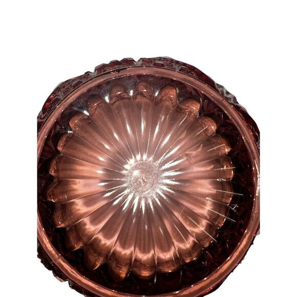 Vintage L.E. Smith Quintec Sawtooth Pink Glass Bowl - Picture 4 of 7